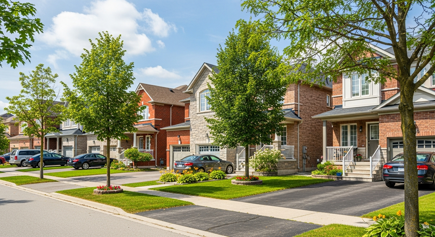 Residential neighbourhood in Brampton Ontario