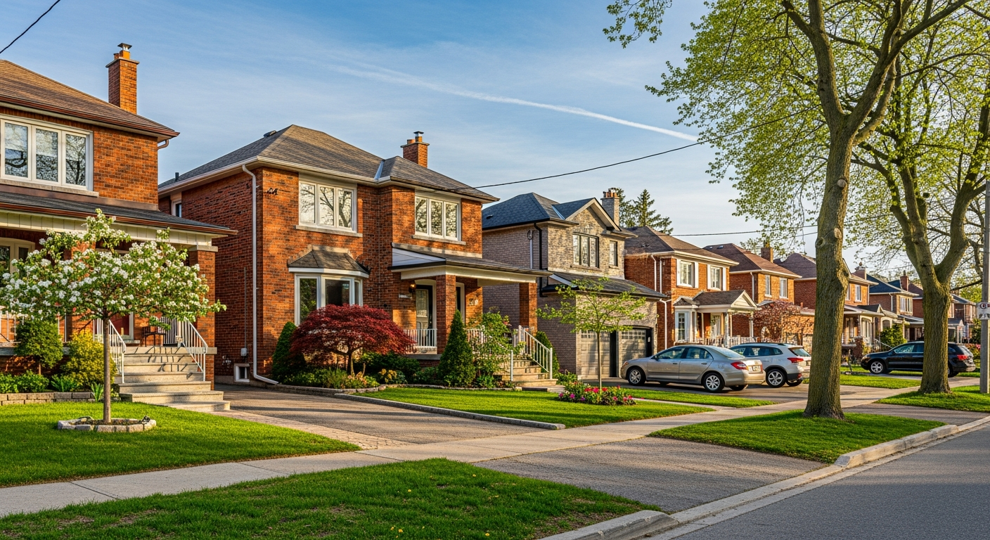 Suburban neighborhood in Scarborough Ontario