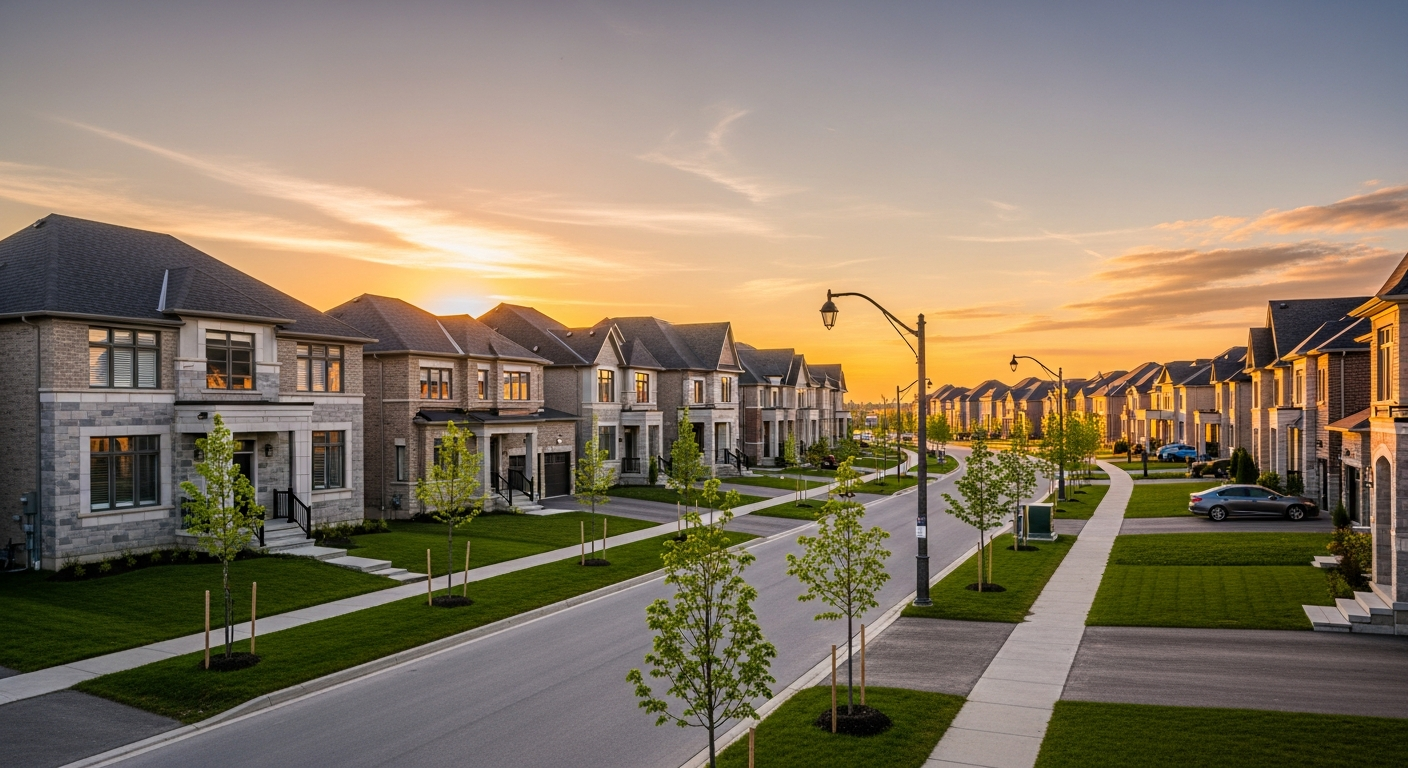 Suburban homes in Vaughan Ontario